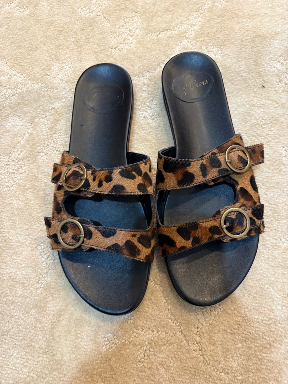 J crew leopard print sandals